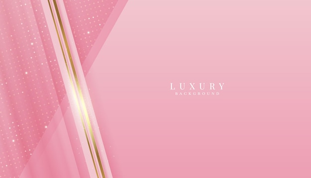 Fondo de lujo rosado vectorial con brillo dorado