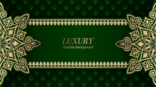 Fondo de lujo verde con ornamento de mandala