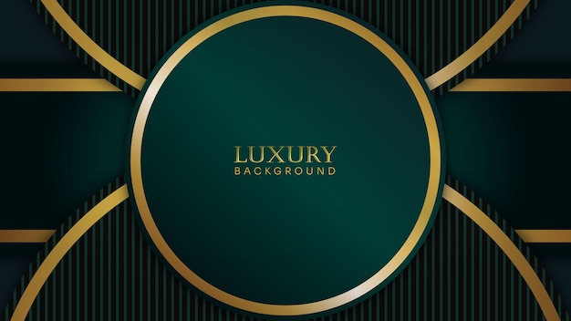 Fondo de lujo verde oscuro y dorado