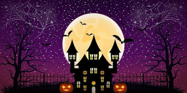 Fondo de luna llena de hallowen