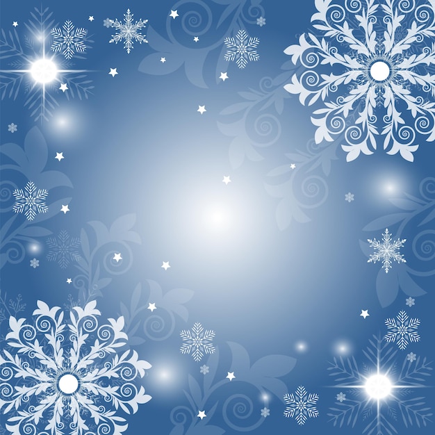Fondo de luz de invierno sin enfoque de vector libre con copos de nieve