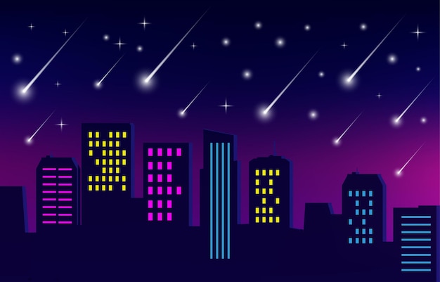 Fondo de luz de lluvia de meteoritos