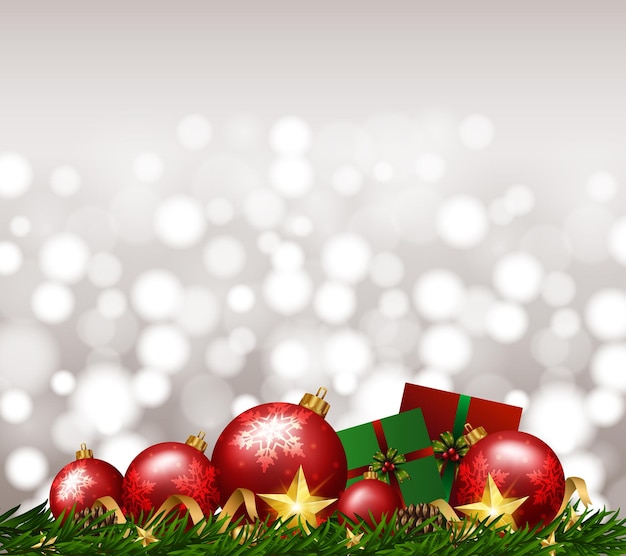 Fondo de luz de Navidad plata bokeh