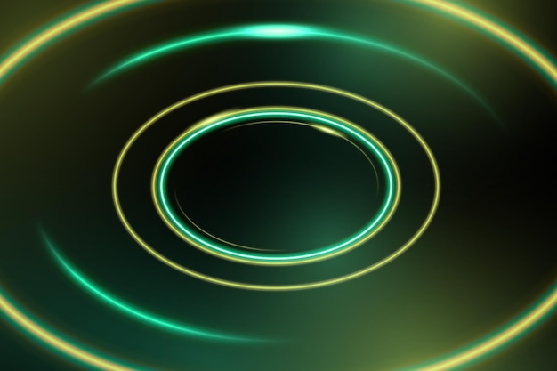 Fondo de luz de neón de líneas circulares Vector