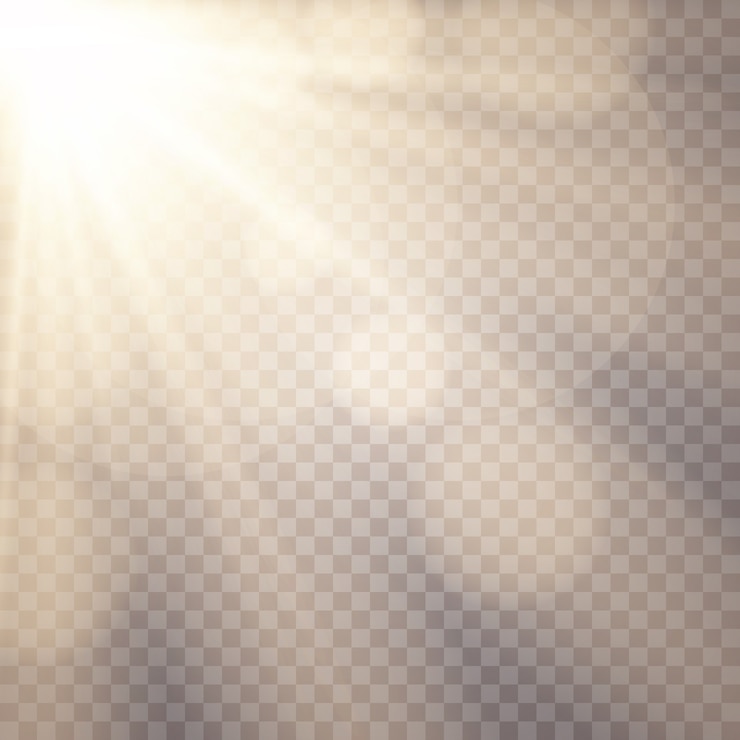 Vector fondo de luz solar. efectos de luz brillante. resplandor solar.