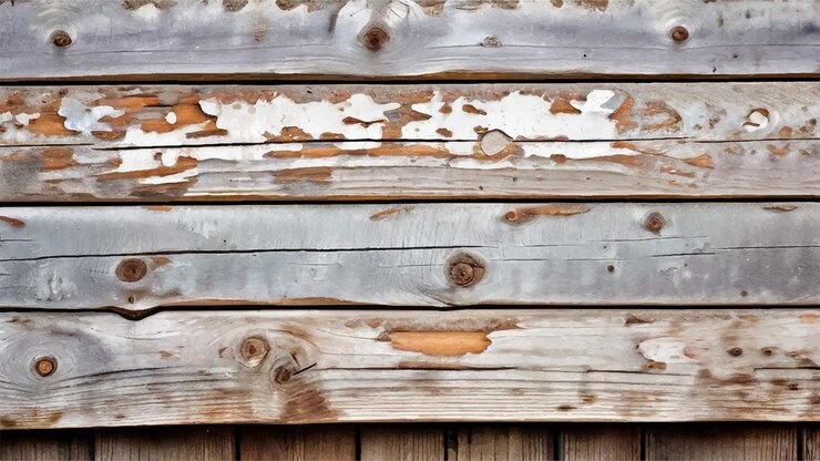 Vector fondo de madera desgastado textura de viejas tablas pintadas agrietadas y con bichos textura de madera vieja