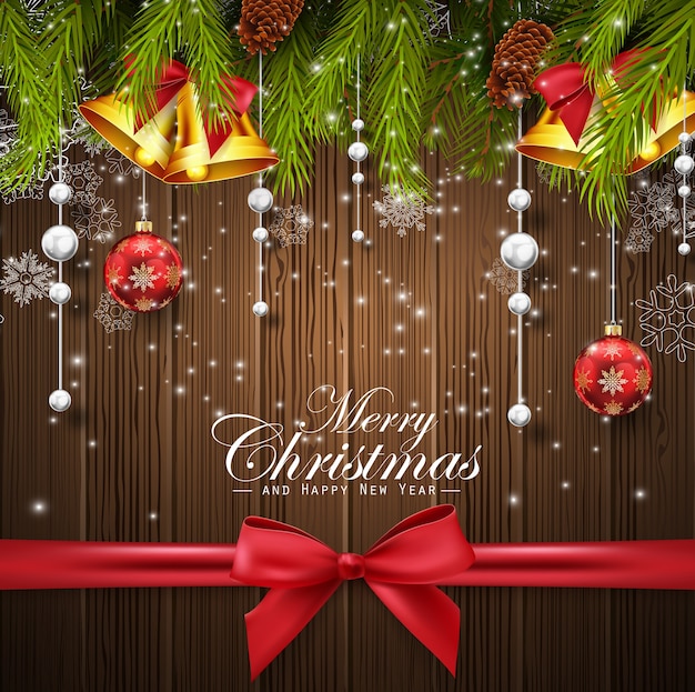 Fondo de madera de Navidad