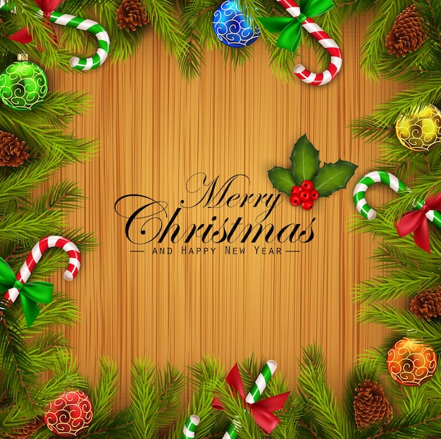 Fondo de madera de Navidad