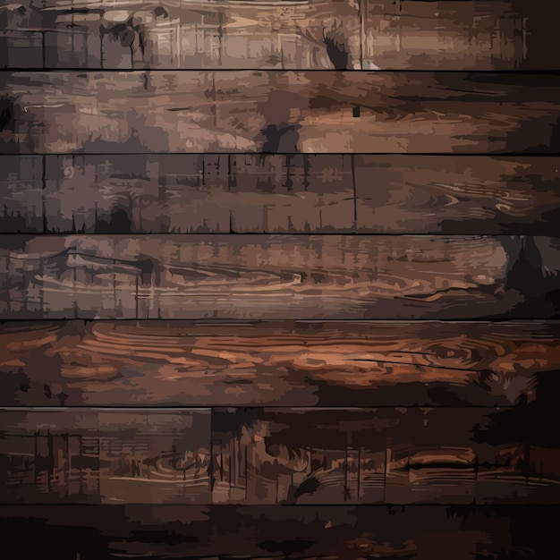Fondo de madera Textura de madera oscura Paneles de madera Ilustración vectorial AI generado