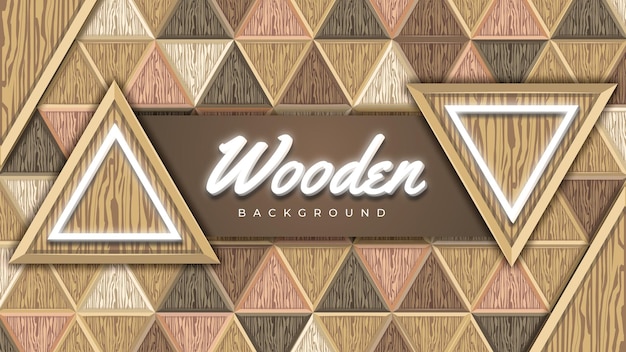 Fondo de madera triangular geométrico