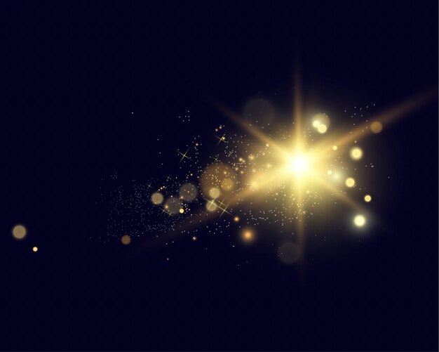 Fondo mágico abstracto con efectos de luz brillante partículas chisporroteantes y criat de bokeh luminoso
