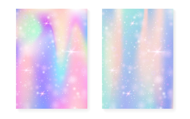 El fondo mágico con el gradiente del arco iris de la princesa Kawaii unicornio