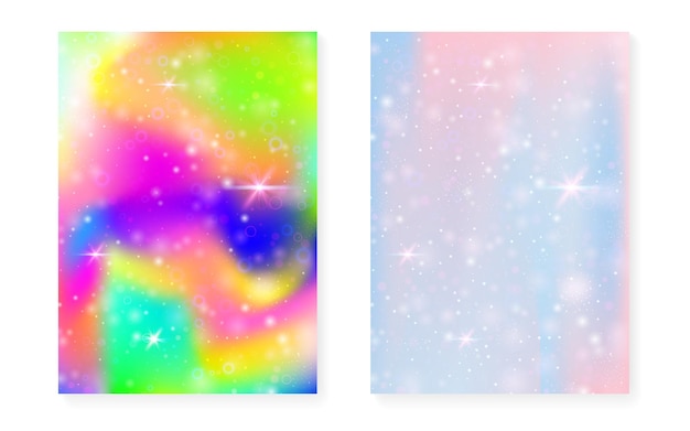 El fondo mágico con el gradiente del arco iris de la princesa Kawaii unicornio