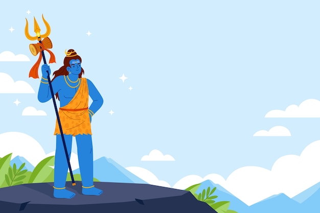 El fondo de Maha Shivratri dibujado a mano