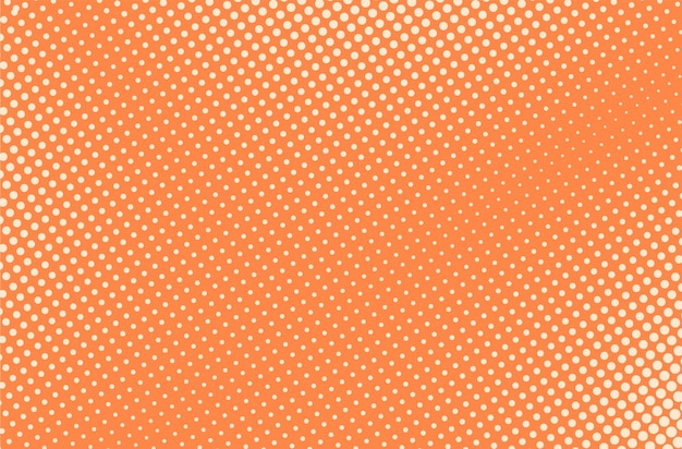 Fondo manchado con puntos Efecto de medio tono ondulado Textura óptica naranja Patrón de puntos de medio tono