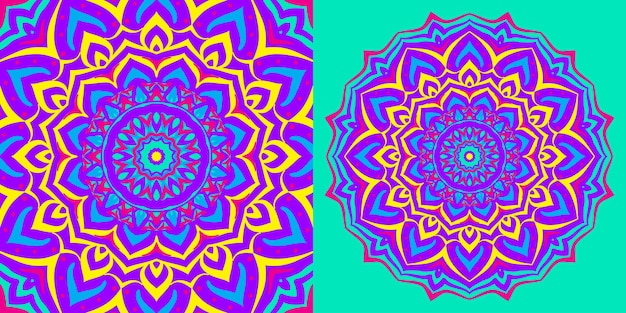 fondo de mandala abstracto estilo psicodélico diseño vectorial redondo trippy
