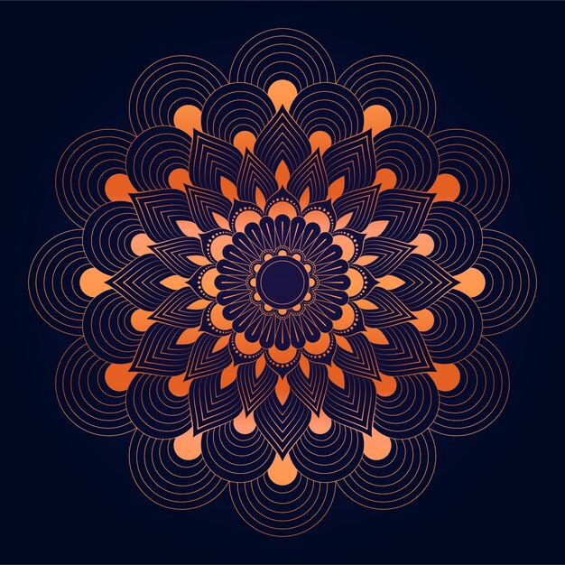 Fondo de mandala abstracto moderno con estilo oriental islámico árabe arabesco dorado