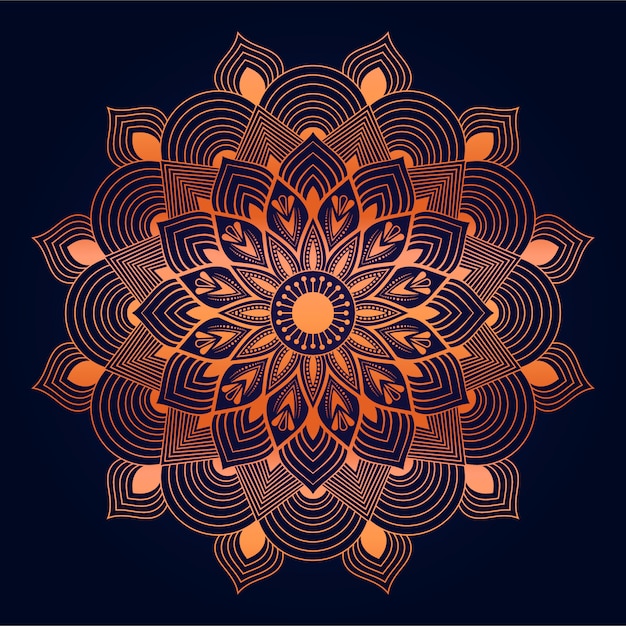 Fondo de mandala abstracto moderno con estilo oriental islámico árabe arabesco dorado