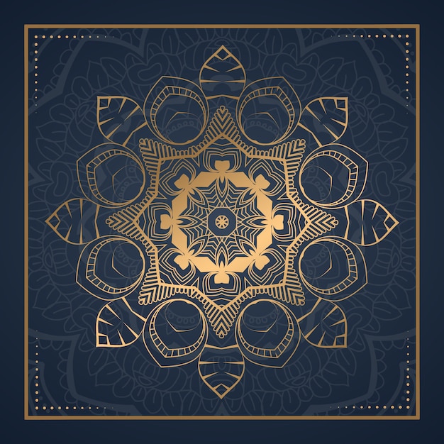 Vector fondo de mandala de adorno de lujo