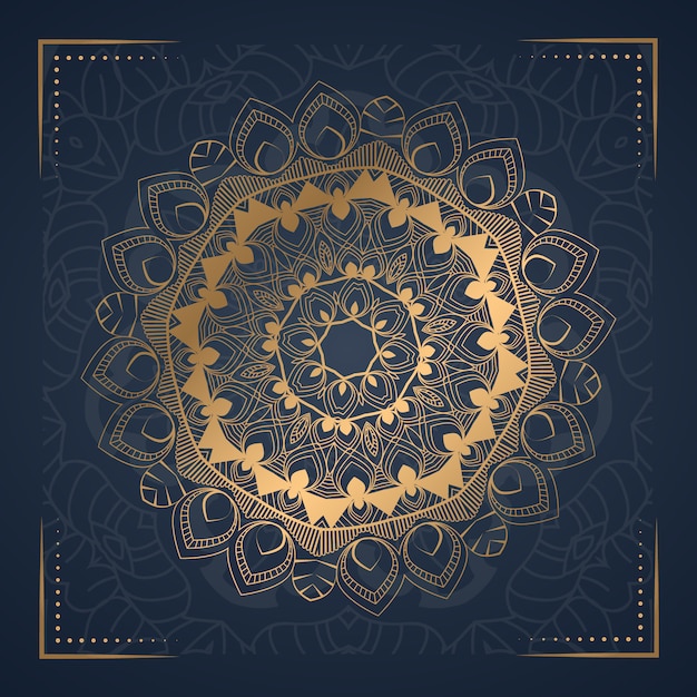 Vector fondo de mandala de adorno de lujo