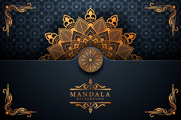 Fondo de mandala arabesco dorado de lujo