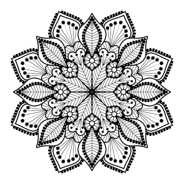 Vector fondo de mandala de arte de marco magnífico dibujado a mano de estilo floral vectorial