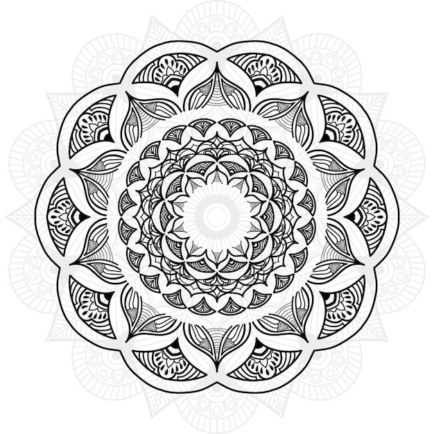 Fondo de mandala de arte de marco magnífico dibujado a mano de estilo floral