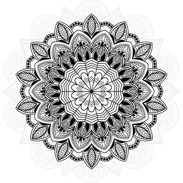 Fondo de mandala de arte de marco magnífico dibujado a mano de estilo floral