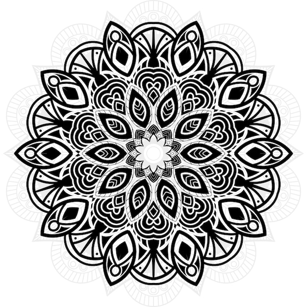 Fondo de mandala de arte de marco magnífico dibujado a mano de estilo floral