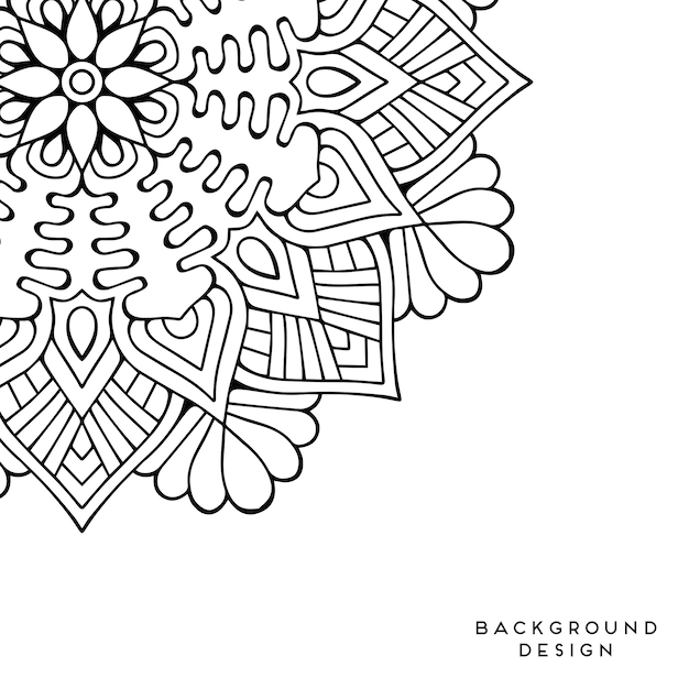 Fondo de mandala en blanco y negro