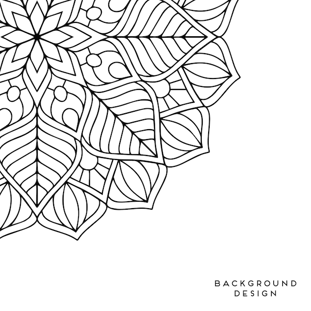 Fondo de mandala en blanco y negro