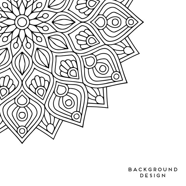 Fondo de mandala en blanco y negro
