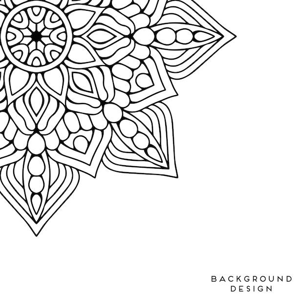 Fondo de mandala en blanco y negro