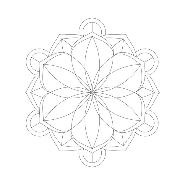 Fondo de mandala para colorear fácilmente editable y redimensionable