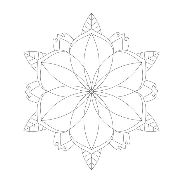 Fondo de mandala para colorear fácilmente editable y redimensionable