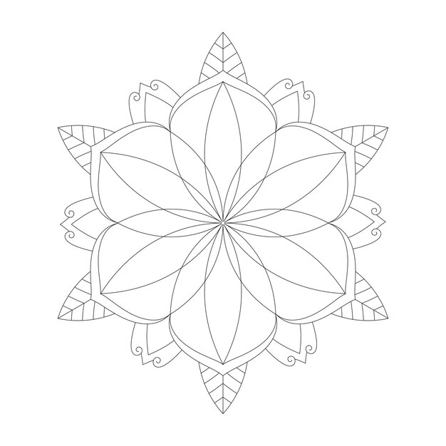 Fondo de mandala para colorear fácilmente editable y redimensionable