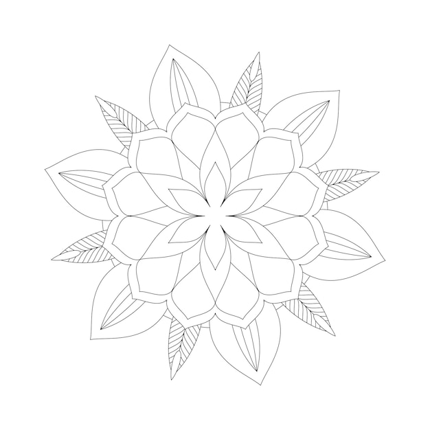 Fondo de mandala para colorear fácilmente editable y redimensionable