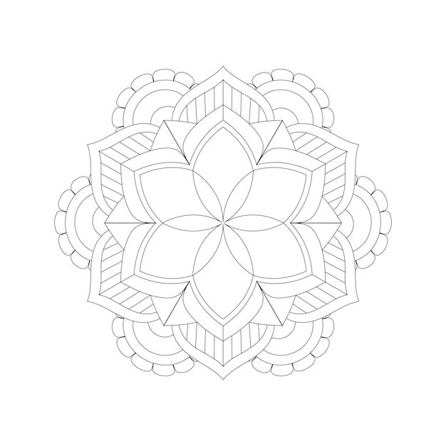 Fondo de mandala para colorear fácilmente editable y redimensionable