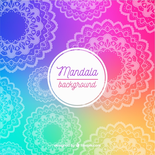 Vector fondo de mandala en colores degradados