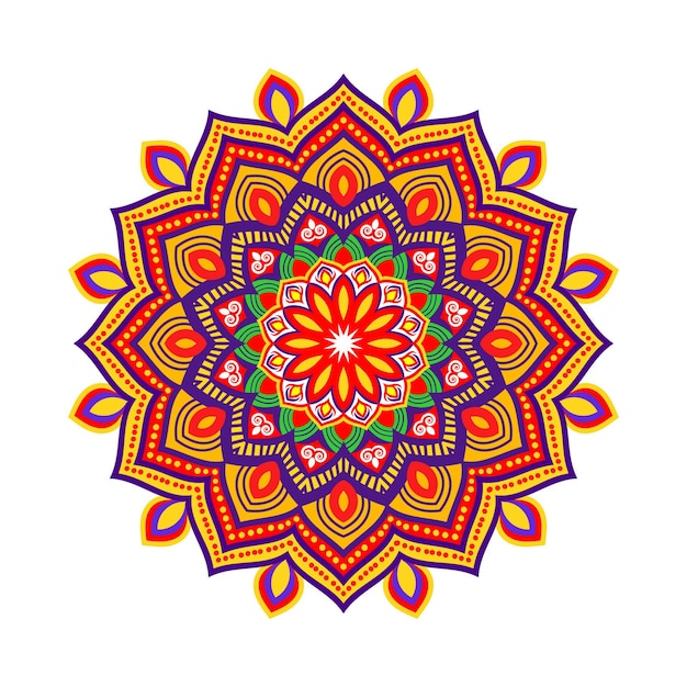 Fondo de mandala colorido con hermoso diseño decorativo y patrón oriental