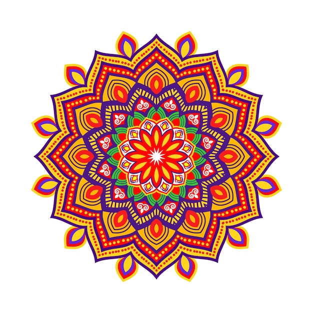 Fondo de mandala colorido con hermoso diseño decorativo y patrón oriental