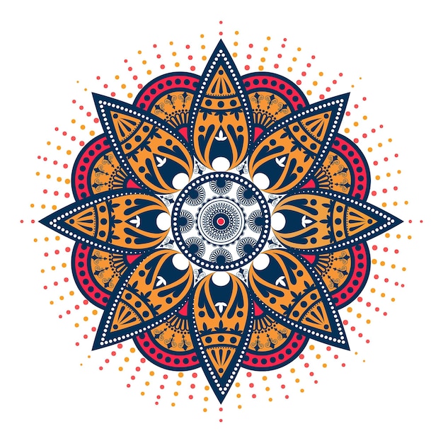 Fondo de mandala colorido con hermoso diseño decorativo y patrón oriental