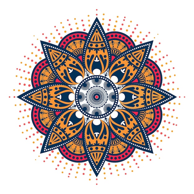 Vector fondo de mandala colorido con hermoso diseño decorativo y patrón oriental