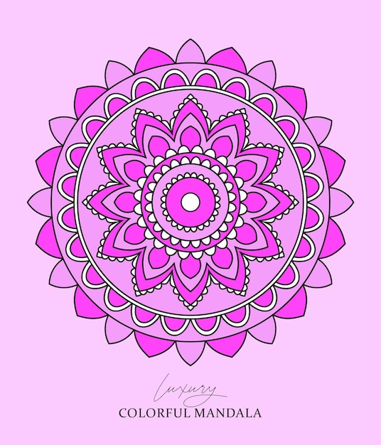 fondo de mandala colorido Ilustración en estilo garabato