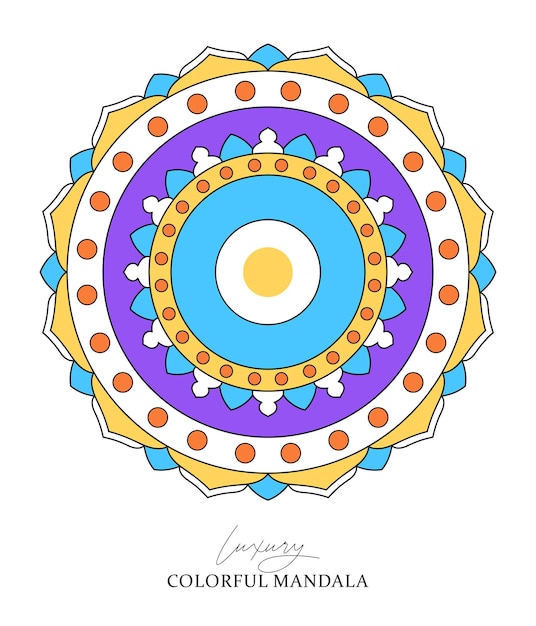 fondo de mandala colorido Ilustración en estilo garabato