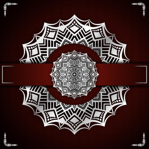 Fondo de mandala creativo con color plateado premium.