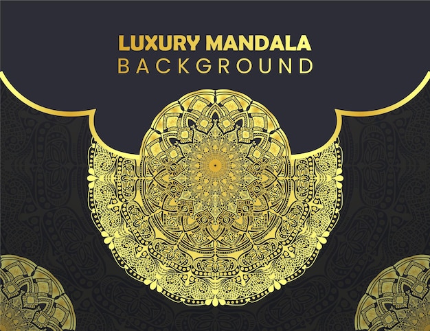 Fondo de mandala decorativo de lujo creativo con patrón arabesco dorado.