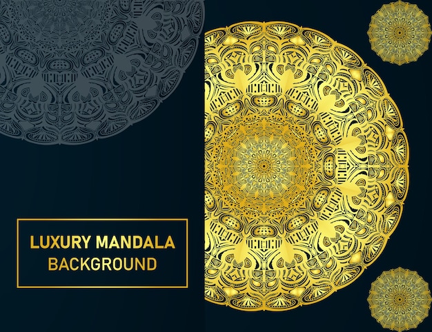 Fondo de mandala decorativo de lujo creativo con patrón arabesco dorado.