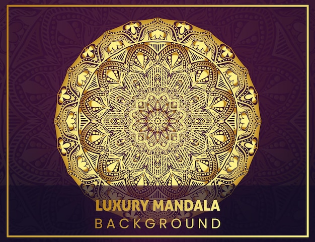 Fondo de mandala decorativo de lujo creativo con patrón arabesco dorado.