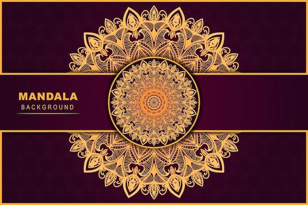 Fondo de mandala decorativo de lujo único con diseño de color dorado